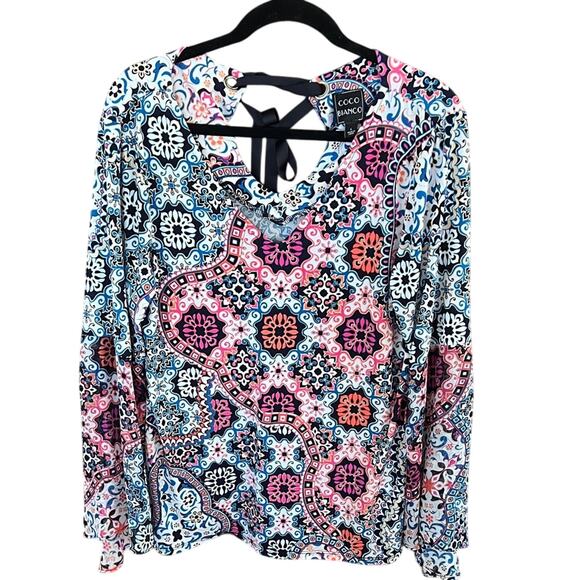 Coco Bianco Multicolor Patterned Blouse - Picture 1 of 5